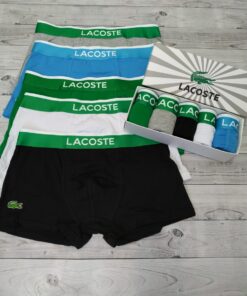 Мужские трусы боксеры Lacoste в коробке, набор 5 штук
