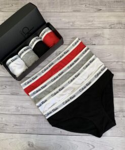 Женские трусы слипы Calvin Klein в коробке, набор 4 шт