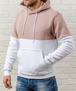 Кофейно-белая худи утепленная на флисе (осень-зима)