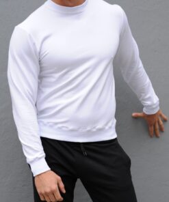 Мужской свитшот, цвет белый, модель унисекс, весна-осень.