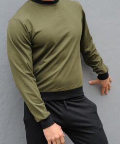 Мужской свитшот, цвет хаки, модель унисекс, весна-осень.