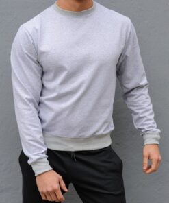 Мужской свитшот, цвет серый, модель унисекс, весна-осень.