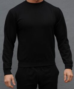 Мужской свитшот, цвет черный, модель унисекс, весна-осень.