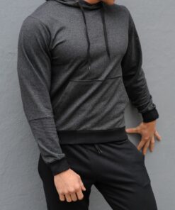 Темно-серая худи унисекс с капюшоном - весна-осень