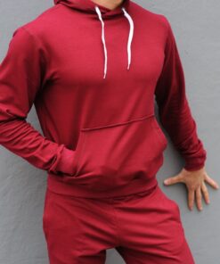 Бордовая худи унисекс с капюшоном - весна-осень