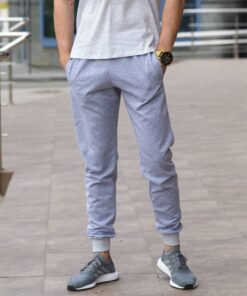 Спортивные мужские штаны, цвет серый, весна-осень