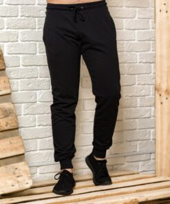Спортивные мужские штаны, цвет черный, весна-осень