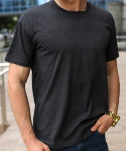 Мужская футболка, весна-лето, хлопок, цвет темно-серый