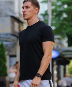 Мужская футболка, весна-лето, хлопок, цвет черный