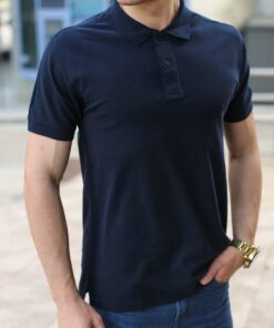 Мужская футболка, тенниска-поло, цвет темно-синий