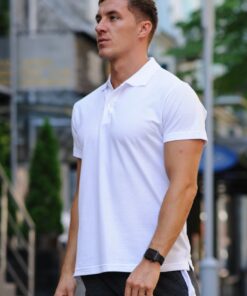 Мужская футболка, тенниска-поло, цвет белый