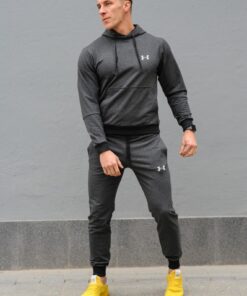 Мужской спортивный костюм Under Armour - худи и штаны, цвет темно-серый, весна-осень