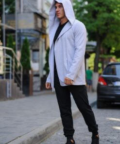 Мужская мантия, цвет светло-серый, весна-лето-осень