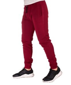 Спортивные штаны, цвет бордо, утепленные на флисе, осень-зима.
