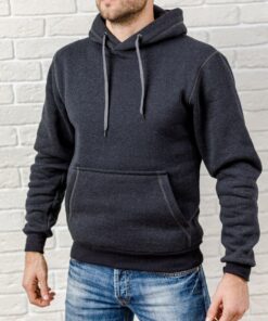 Темно-серая худи (антрацит) на флисе (осень-зима)