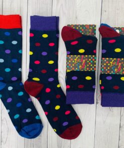 Набор носков 12 шт. Высокие цветные женские и мужские носки.
