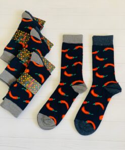 Набор носков 12 шт. Высокие цветные мужские носки.