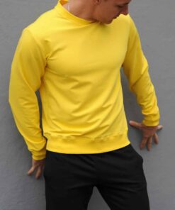 Мужской свитшот, цвет желтый, модель унисекс, весна-осень.