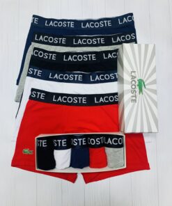 Мужские трусы боксеры Lacoste в коробке, набор 5 штук