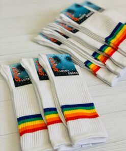 Набор носков 12 шт. Высокие цветные женские и мужские носки.