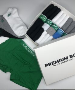 Набор мужские трусы 5 шт и 18 пар носков Lacoste в PREMIUM BOX