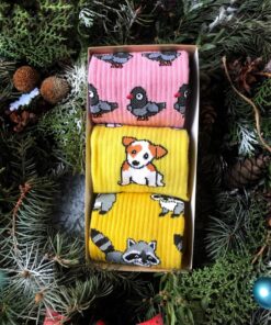 Высокие, цветные носки с приколами. Набор: "Животные, птички"