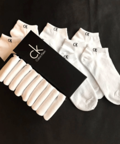 Набор 9 шт носков. Мужские и женские носки Calvin Klein, цвет белый.