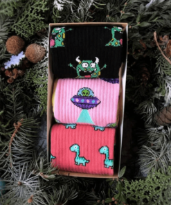 Высокие, цветные носки с приколами. Набор 3 пары: "Монстрики - 2"