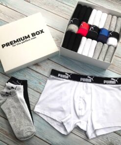 Набор мужские трусы 5 шт и 18 пар носков Puma в коробке PREMIUM BOX