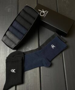 Набор 7 пар в коробке. Мужские высокие носки Calvin Klein