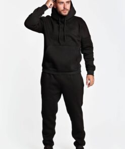 Мужской зимний, спортивный, прогулочный костюм на флисе. Цвет черный, осень-зима